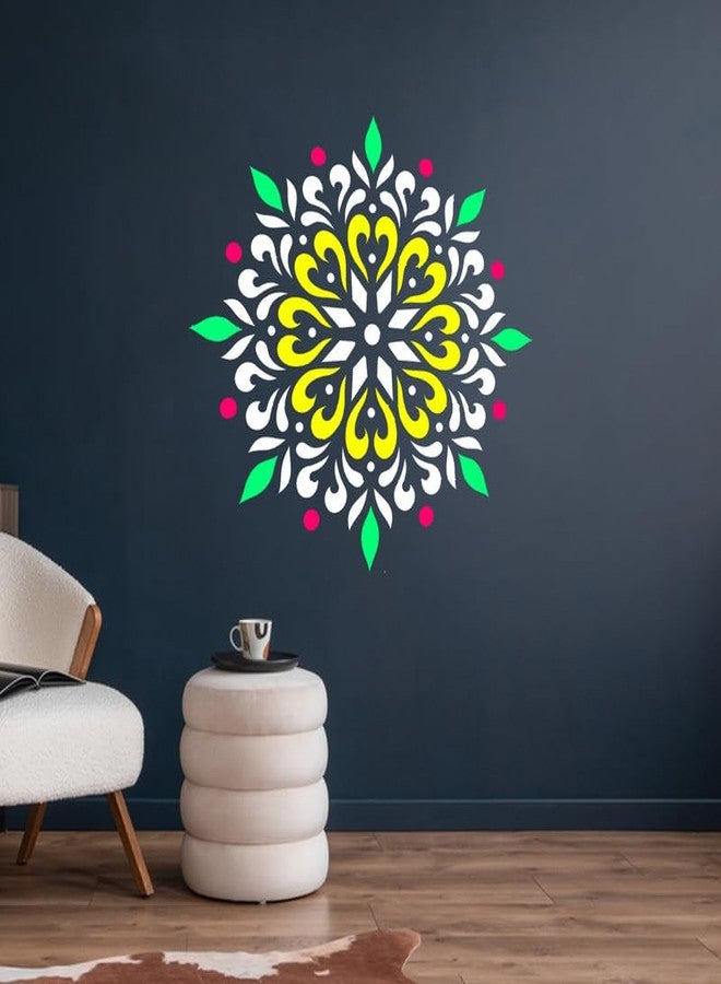 ARandNJ قوالب ARandNJ للرسم على الجدران (المقاس: 16 × 24 بوصة) تصميم تقليدي - فن رانجولي، تصميم قابل لإعادة الاستخدام، مثالي لتزيين المنزل والمكتب، قالب (عبوة من قطعة واحدة) - Image 3